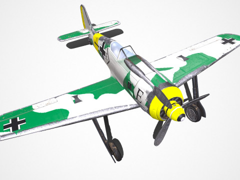 Focke-Wulf Fw 190 German WW1 Fighter Plane Modello 3D