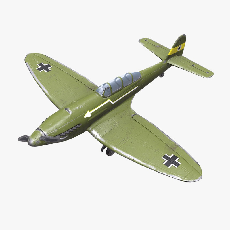 Heinkel He 112 German WW2 Fighter Plane Modello 3D .c4d .max .obj .3ds .fbx .stl .blend