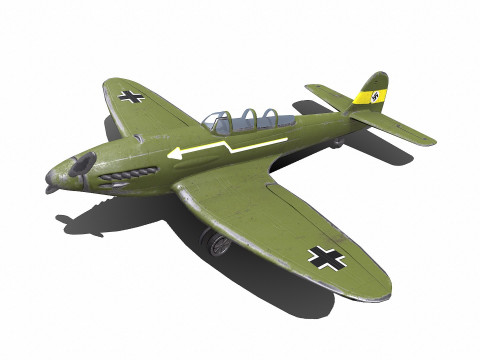 Heinkel He 112 German WW2 Fighter Plane Modello 3D