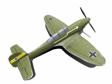 Heinkel He 112 German WW2 Fighter Plane Modello 3D