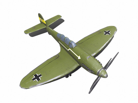 Heinkel He 112 German WW2 Fighter Plane Modello 3D