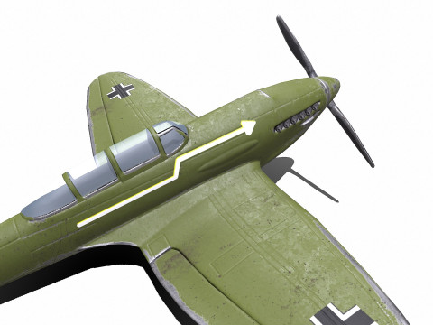 Heinkel He 112 German WW2 Fighter Plane Modello 3D