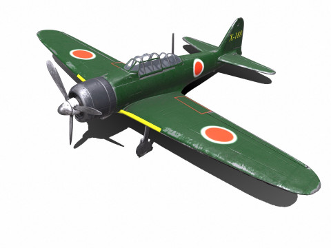 Mitsubishi A6M Zero WW2 Japan Fighter Plane 3Dモデル