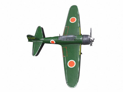 Mitsubishi A6M Zero WW2 Japan Fighter Plane 3Dモデル