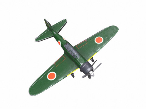 Mitsubishi A6M Zero WW2 Japan Fighter Plane 3Dモデル