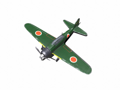 Mitsubishi A6M Zero WW2 Japan Fighter Plane 3Dモデル