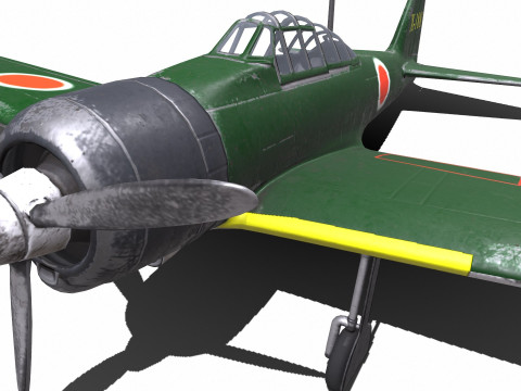 Mitsubishi A6M Zero WW2 Japan Fighter Plane 3Dモデル