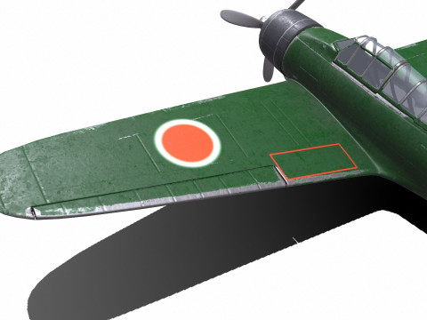 Mitsubishi A6M Zero WW2 Japan Fighter Plane 3Dモデル