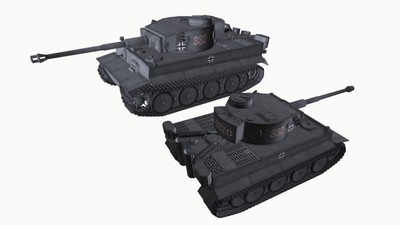 Tiger 1 German Heavy Tank 3D 모델 .c4d .max .obj .3ds .fbx .stl .blend 