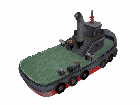 Tugboat Low-poly PBR 3D-Modell