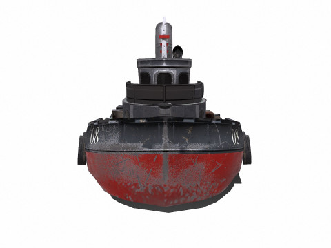 Tugboat Low-poly PBR 3D-Modell