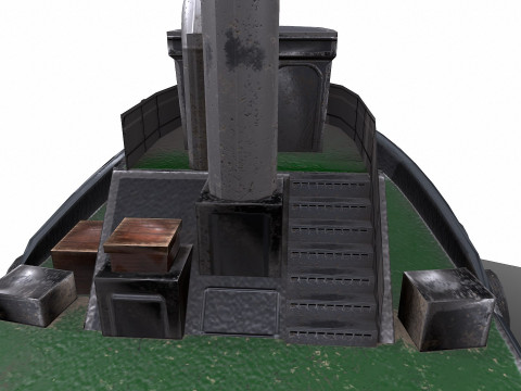 Tugboat Low-poly PBR 3D-Modell