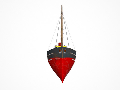 Old Cargo Ship Low-poly PBR 3D Model