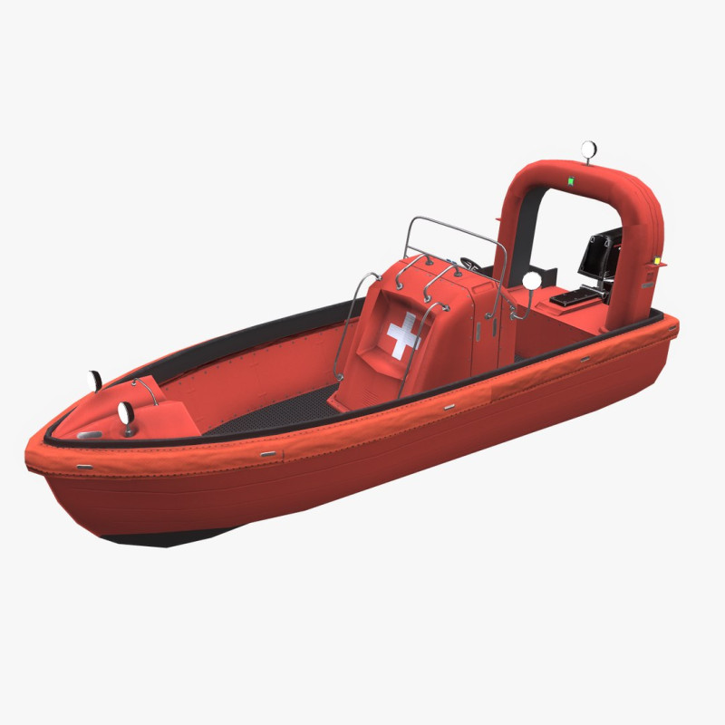 Fast Rescue Boat 3D Model .c4d .max .obj .3ds .fbx .stl .blend