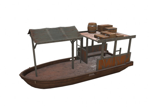 Old Wooden Boat 3D Model