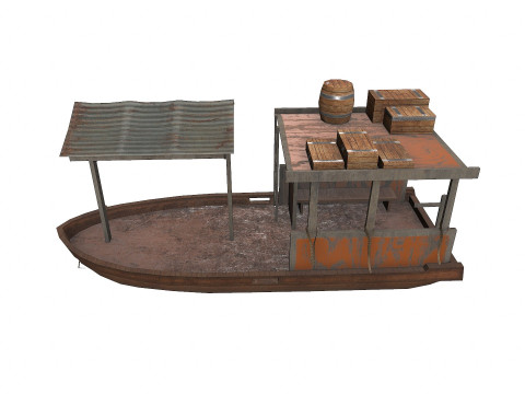 Old Wooden Boat 3D Model