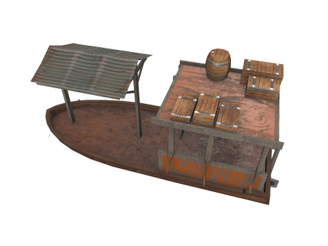 Old Wooden Boat 3D Model