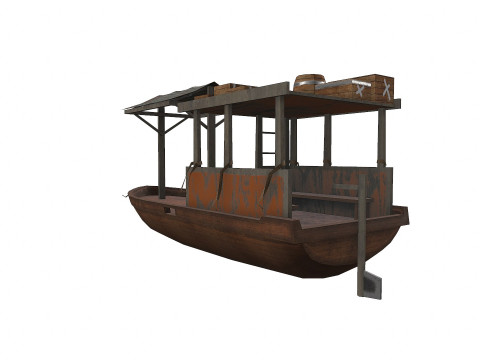Old Wooden Boat 3D Model