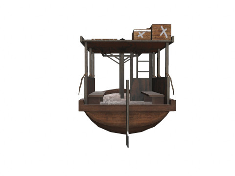 Old Wooden Boat 3D Model