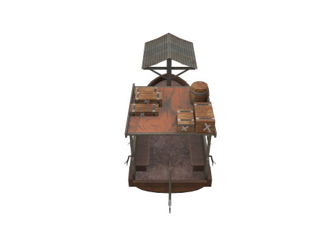 Old Wooden Boat 3D Model