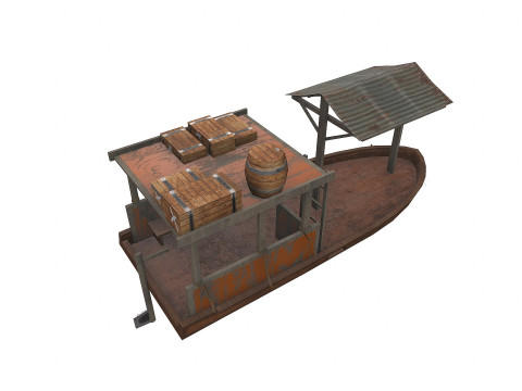 Old Wooden Boat 3D Model