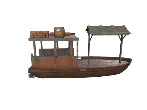 Old Wooden Boat 3D Model