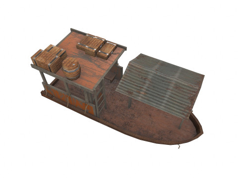 Old Wooden Boat 3D Model