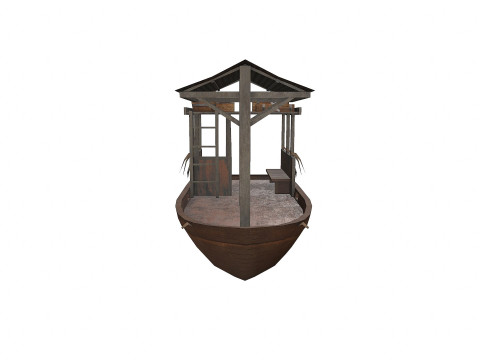 Old Wooden Boat 3D Model