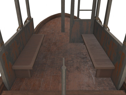 Old Wooden Boat 3D Model
