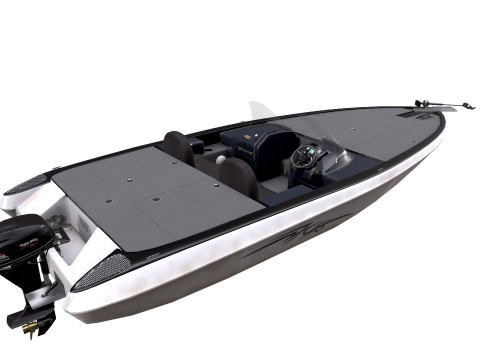 Bass Fishing Motorboat Low-poly PBR Model 3D