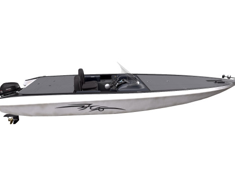 Bass Fishing Motorboat Low-poly PBR Model 3D