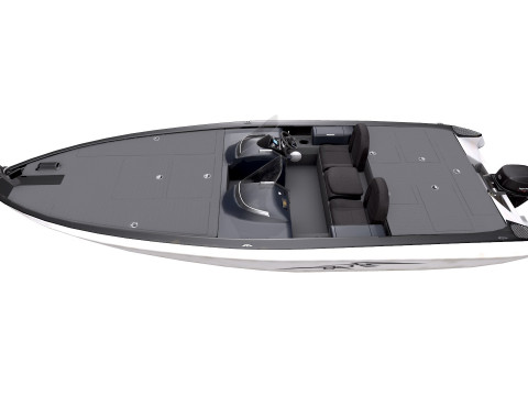 Bass Fishing Motorboat Low-poly PBR Model 3D