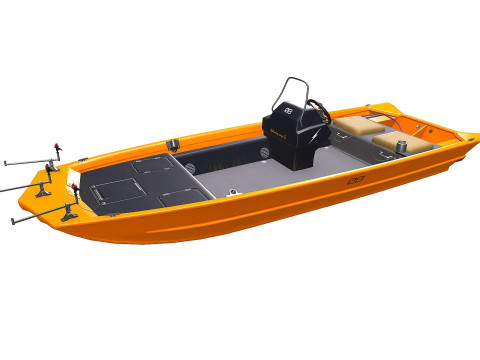 Carp Fishing Boat PBR Model 3D