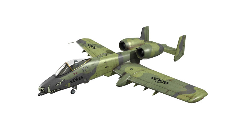 A-10A Thunderbolt II Low-poly 3Dモデル .c4d .max .obj .3ds .fbx .stl .blend