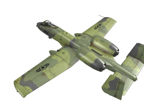 A-10A Thunderbolt II Low-poly 3Dモデル