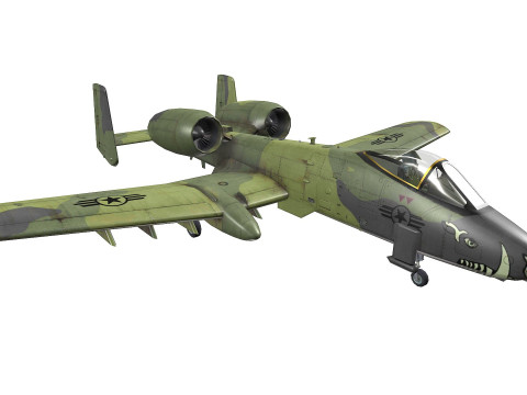 A-10A Thunderbolt II Low-poly 3Dモデル