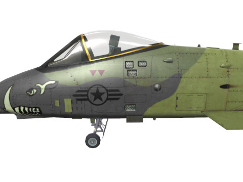 A-10A Thunderbolt II Low-poly 3Dモデル