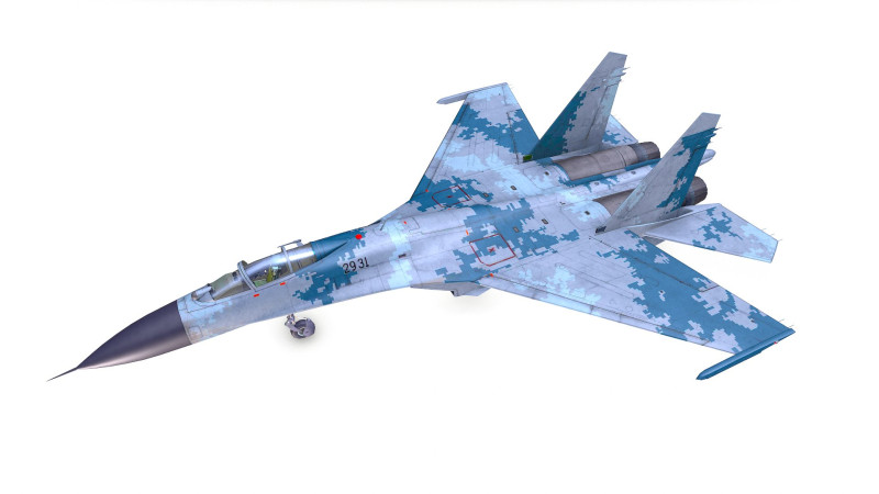 Sukhoi Su-47 Fighter Jet Low-poly Model 3D .c4d .max .obj .3ds .fbx .stl .blend 