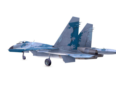 Sukhoi Su-47 Fighter Jet Low-poly Model 3D