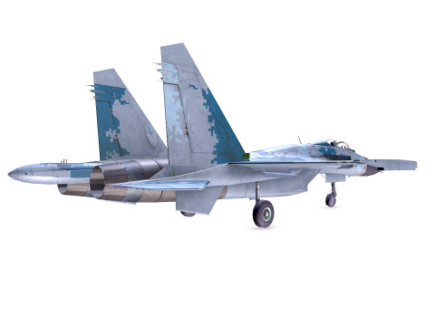 Sukhoi Su-47 Fighter Jet Low-poly Model 3D
