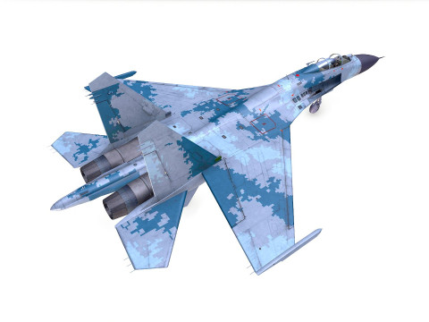 Sukhoi Su-47 Fighter Jet Low-poly Model 3D