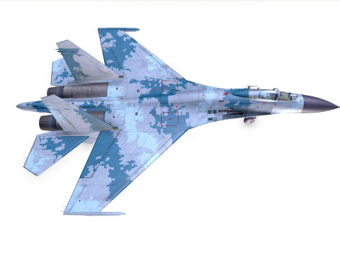 Sukhoi Su-47 Fighter Jet Low-poly Model 3D