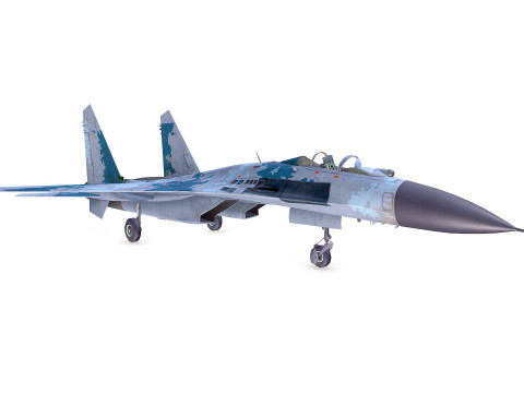Sukhoi Su-47 Fighter Jet Low-poly Model 3D