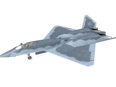 Northrop YF-23 Fighter Jet Low-poly Modelo 3D