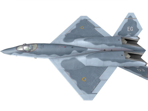 Northrop YF-23 Fighter Jet Low-poly Modelo 3D