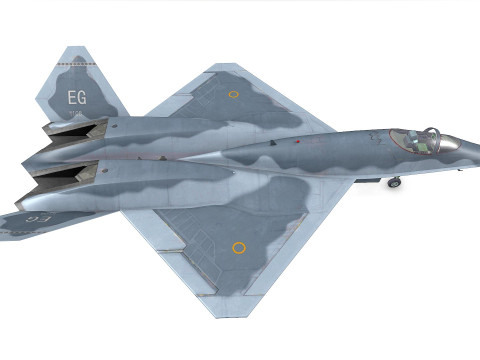 Northrop YF-23 Fighter Jet Low-poly Modelo 3D