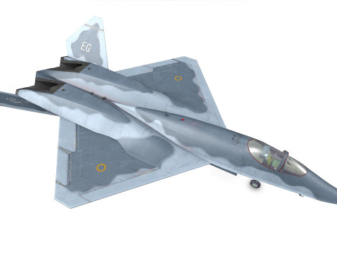 Northrop YF-23 Fighter Jet Low-poly Modelo 3D