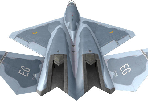 Northrop YF-23 Fighter Jet Low-poly Modelo 3D