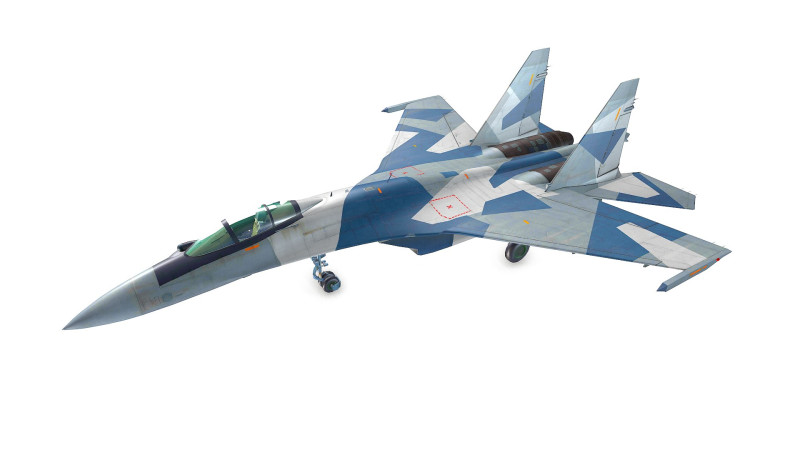 Sukhoi Su-35 Low-poly 3D 模型 .c4d .max .obj .3ds .fbx .stl .blend