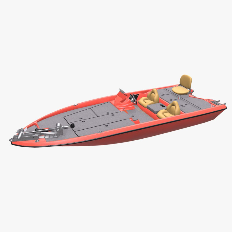 Bass Fishing Boat PBR Modelo 3D .c4d .max .obj .3ds .fbx .stl .blend